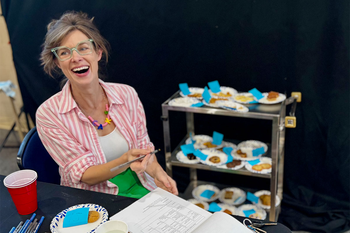 Everyone pitches in to make the burgers and bbq for the back-to-school Pentecost BBQ